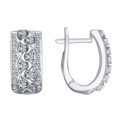 Серьги из белого золота с бриллиантами (Арт.1021264)