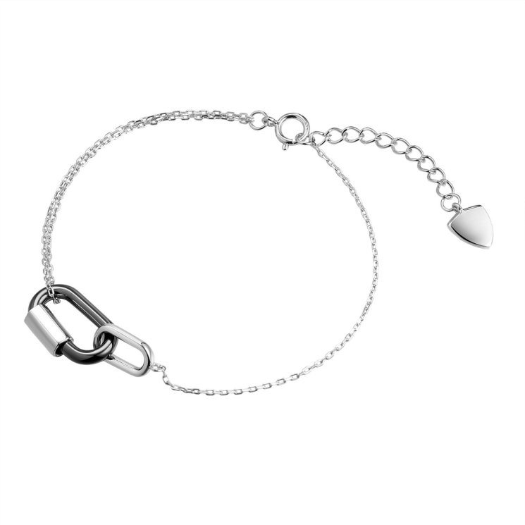 Браслет из серебра с керамикой (Арт.tc-b02369-b-w-x-x-x)