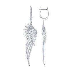 Серьги из белого золота с бриллиантами (Арт.1021787-3)