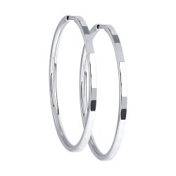 Серьги конго из серебра с алмазной гранью (Арт.94140075)