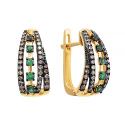 Серьги из золота с бриллиантом и изумрудом (Арт.e49142a5s14yb001_sr_dn_em_yg)