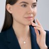 Подвеска из серебра с синтетическим жемчугом и фианитами (Арт.94-130-00092-1)