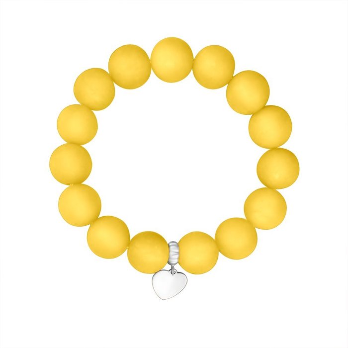 Браслет с кварцем и серебряной вставкой «Карамельное Сердце» Estet (арт.01Б452335-7)