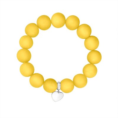 Браслет с кварцем и серебряной вставкой «Карамельное Сердце» Estet (арт.01Б452335-7)