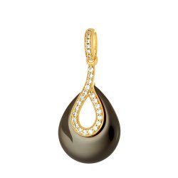 Кулон из серебра с керамикой и фианитом (Арт.tc-p00144-br-l-x-x-w)