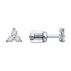Серьги из белого золота с бриллиантами (Арт.1022142-3)