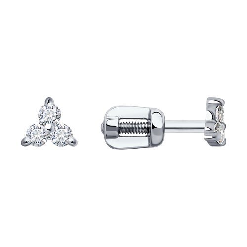 Серьги из белого золота с бриллиантами (Арт.1022142-3)