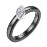 Кольцо с керамикой и фианитами «Черная Орхидея» Fresh Jewelry (арт.TC-R01142-B-W-X-X-W)