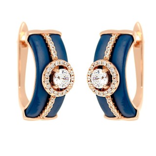 Серьги с керамикой и кубическим цирконием «Ceramic Shine» Fresh Jewelry (арт.TM-E00617-Вl-G-X-X-W)