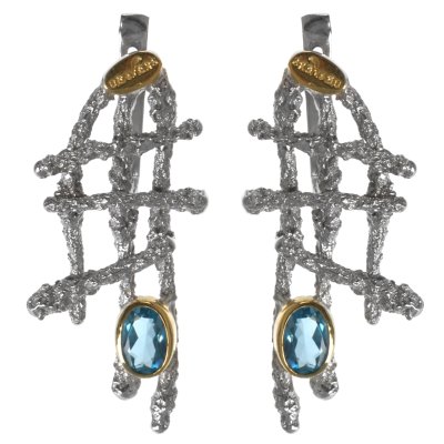 Серебряные серьги BEAVERS с топазом 2112t