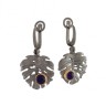 Серьги серебряные с аметистом «Тропическая Монстера» Beavers (арт.BS_2289A_OX)