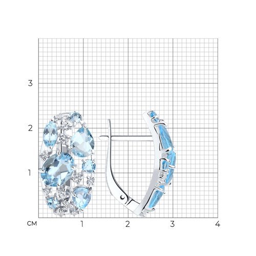 Серьги из серебра с топазами и фианитами (Арт.92020171)