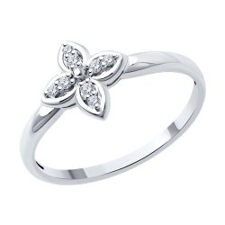 Кольцо из белого золота с бриллиантами (Арт.1012648-3)