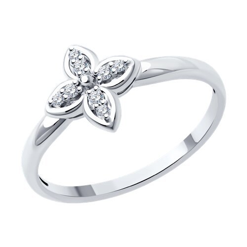 Кольцо из белого золота с бриллиантами (Арт.1012648-3)