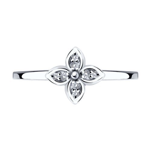 Кольцо из белого золота с бриллиантами (Арт.1012648-3)