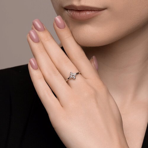 Кольцо из белого золота с бриллиантами (Арт.1012648-3)