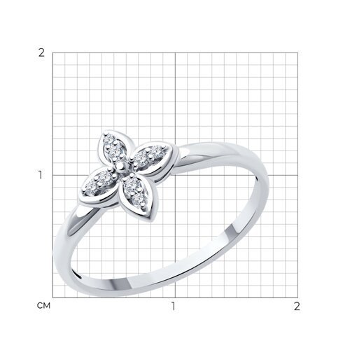 Кольцо из белого золота с бриллиантами (Арт.1012648-3)