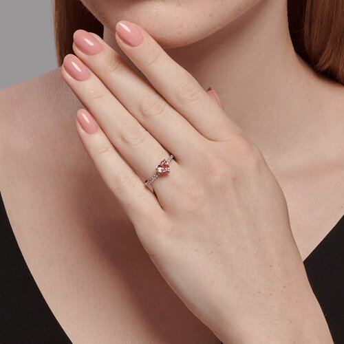 Кольцо из серебра с ситаллом и фианитами (Арт.92014446)