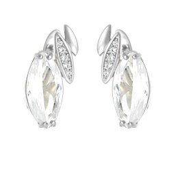 Серьги из серебра с кварцем и куб. цирконием (Арт.pd-e00530-x-w-w-x-w)