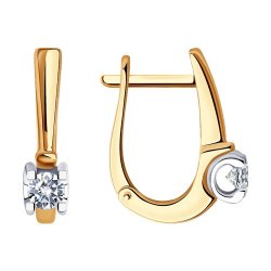 Серьги из комбинированного золота с бриллиантами (Арт.1021833)
