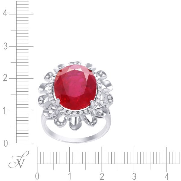Кольцо из белого золота с бриллиантом и рубином (Арт.r01274ar4ws_rv_wg)