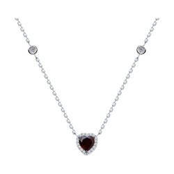 Колье из серебра с гранатом и фианитами (Арт.92070076)