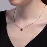 Колье из серебра с гранатом и фианитами (Арт.92070076)