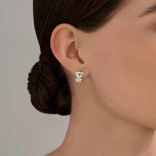 Серьги из серебра с фианитом «Медвежонок-сердцеед» Соколов (арт.94027004)