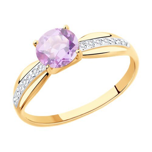 Кольцо золотое пробы 375 с аметистом (Арт.31-310-00257-3)