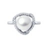 Кольцо из серебра с жемчугом и фианитами (Арт.94-310-01922-1)