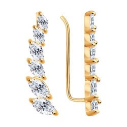 Серьги из золочёного серебра с фианитами (Арт.93020984)