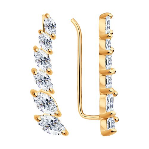 Серьги из золочёного серебра с фианитами (Арт.93020984)