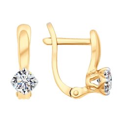 Серьги из золоченого серебра с фианитами (Арт.93022388)