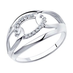 Кольцо из серебра с фианитами (Арт.94-110-00701-1)