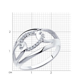 Кольцо из серебра с фианитами «Лунное созвездие» Соколов (арт.94-110-00701-1)