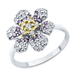 Кольцо из серебра с фианитами (Арт.94014081)