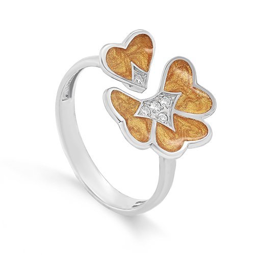 Кольцо серебряное с фианитами «Золотой Клевер» Kabarovsky (арт.11-747-7924)