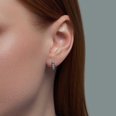 Серьги из серебра с фианитами «Ледяная линия» Соколов (арт.9402)