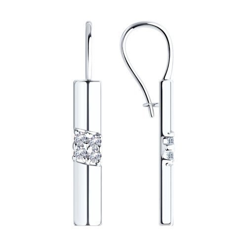 Серьги из серебра с фианитами (Арт.94-120-00889-1)