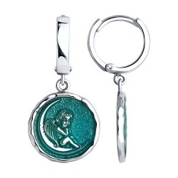 Серьги из серебра с эмалью (Арт.94026701)