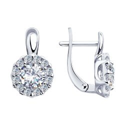 Серьги из серебра с фианитами (Арт.94-120-01647-1)