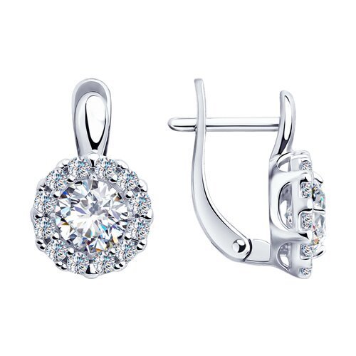 Серьги из серебра с фианитами (Арт.94-120-01647-1)