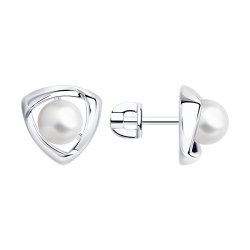 Серьги из серебра с жемчугом (Арт.94-122-01139-1)