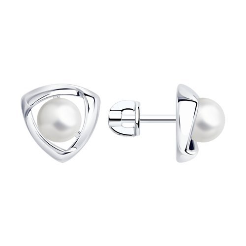 Серьги из серебра с жемчугом (Арт.94-122-01139-1)