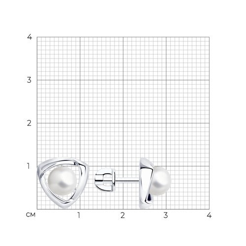 Серьги из серебра с жемчугом (Арт.94-122-01139-1)