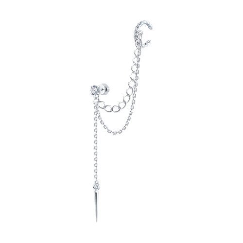 Серьга из серебра с фианитами (Арт.94170330)