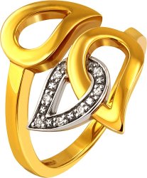 Кольцо из золота с бриллиантом Русские Самоцветы (Арт.7vb001jb2_56)