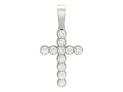 Крест из белого золота с бриллиантами «Elegance Свет веры» Estet (арт.01Р670749Z)
