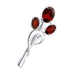 Брошь из серебра с гранатами (Арт.94-340-01165-2)