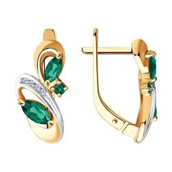Серьги из золота с бриллиантами и изумрудами (Арт.51-220-00543-2)